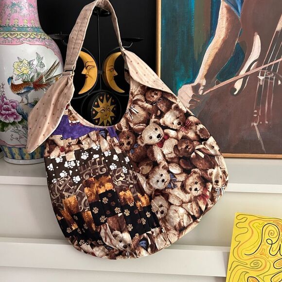 Patchwork Teddy Bear Tote Bag - Picture 10 of 16
